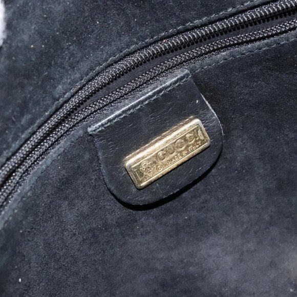 GUCCI Interlocking Shoulder Bag Leather Black Gold 007 58 0093 Auth ep11276 - Picture 11 of 16